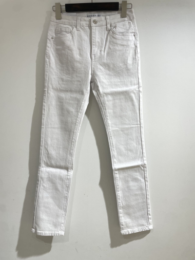 Großhändler Goodies - Weiße, schmale, gerade Stretch-Push-up-Jeans