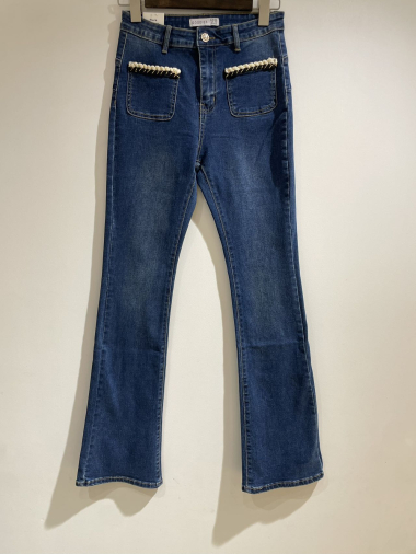 Wholesaler Goodies - Flare jeans with heart rhinestones