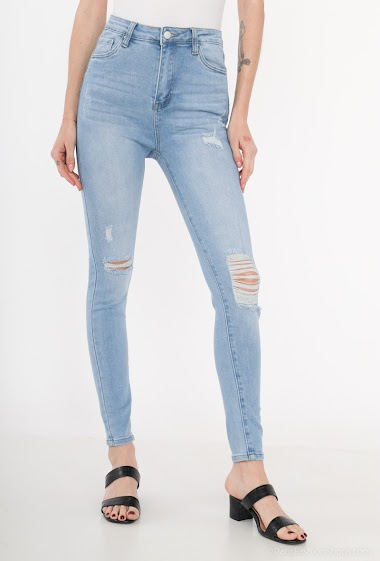 Wholesaler Goodies - High waist Ripped Skinny jean
