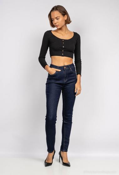Wholesaler Goodies - High waist Skinny Jean in raw blue