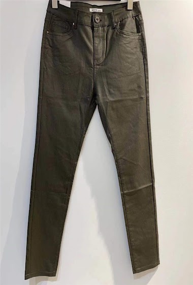 Großhändler Goodies - Leather Look Big Size Skinny trouser