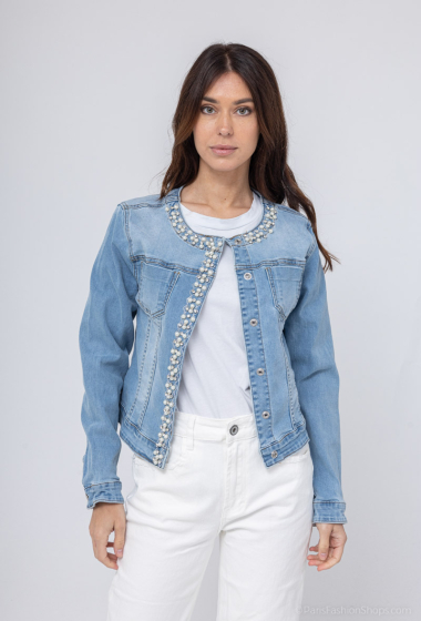 Wholesaler Goodies - veste en jean avec strass