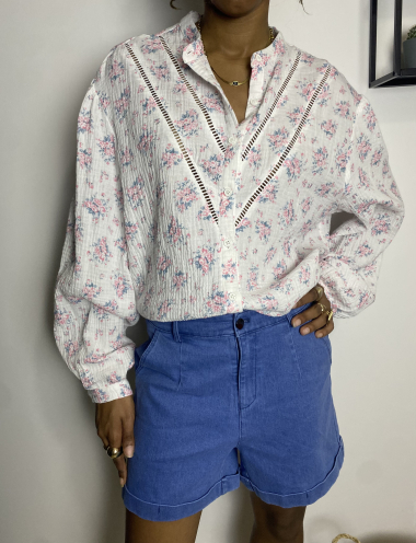 Mayorista Graciela Paris - Blusa de gasa de algodón floral