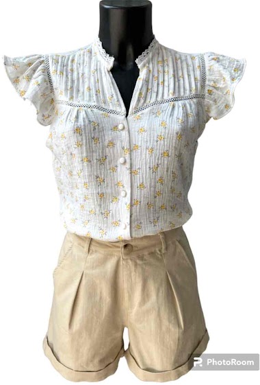 Mayorista Graciela Paris - Printed cotton gauze blouse