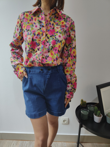 Großhändler Graciela Paris - Baumwollhemd mit Blumendruck