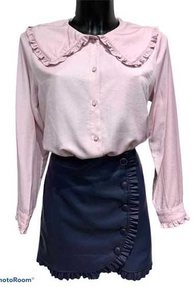 Großhändler Graciela Paris - Denim imitation shirt. Peter pan collar