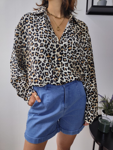 Mayorista Graciela Paris - Camisa con estampado de leopardo