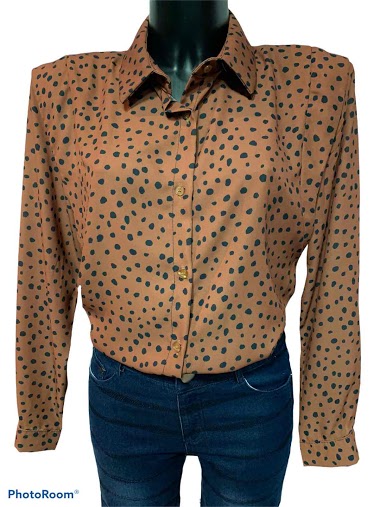 Großhändler Graciela Paris - Shoulder pad polka dot printed shirt