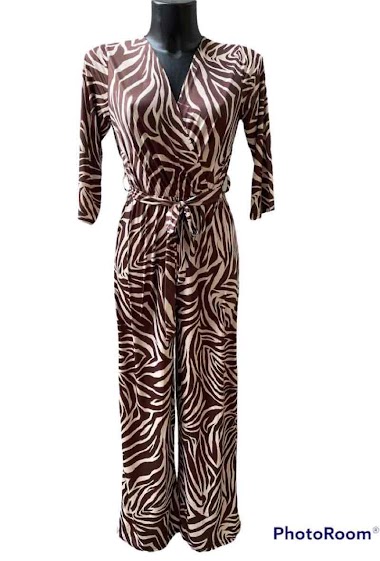 Wholesaler Graciela Paris - Zebra Printed. fluid and stretch jumpsuit