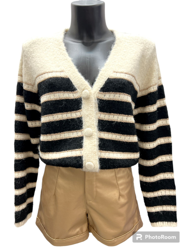 Wholesaler Graciela Paris - Soft knit lurex line striped vest