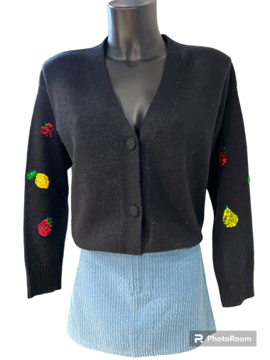 Wholesaler Graciela Paris - Vest with fruit patterns on sleeve