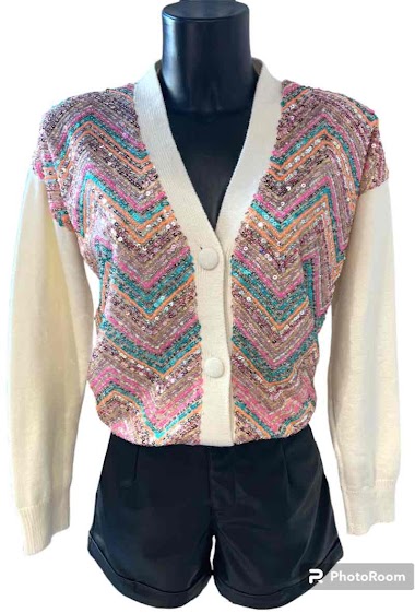 Wholesaler Graciela Paris - Short vest decorated with sequin beading on the front