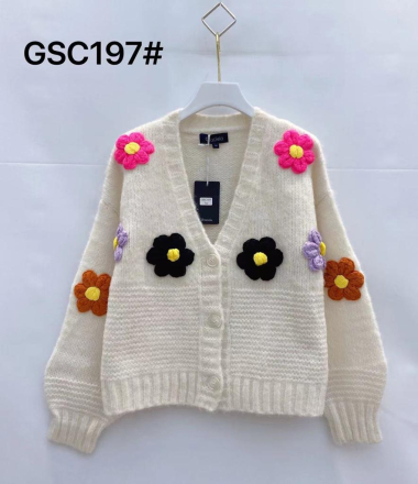Wholesaler Graciela Paris - Short vest, multi-colored flower embroidery