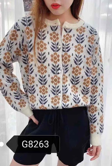 Wholesaler Graciela Paris - Floral jacquard short cardigan