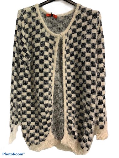 Wholesaler Graciela Paris - Soft checkered jacquard cardigan