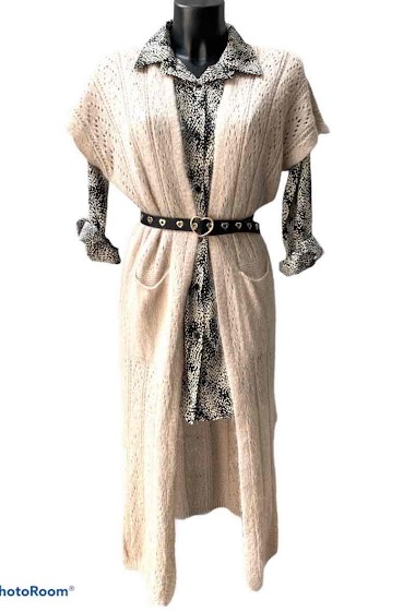 Wholesaler Graciela Paris - Long sleeveless mohair cardigan. 2 front pockets