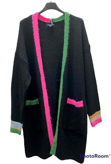 Wholesaler Graciela Paris - Thick and soft mid-length cardigan. multicolored finishes