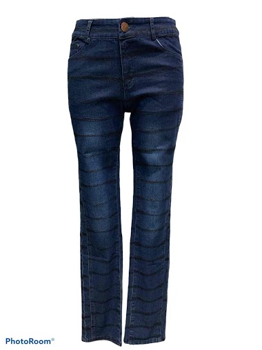 Grossiste Graciela Paris - Jeans stretch brodé motif effet zebré
