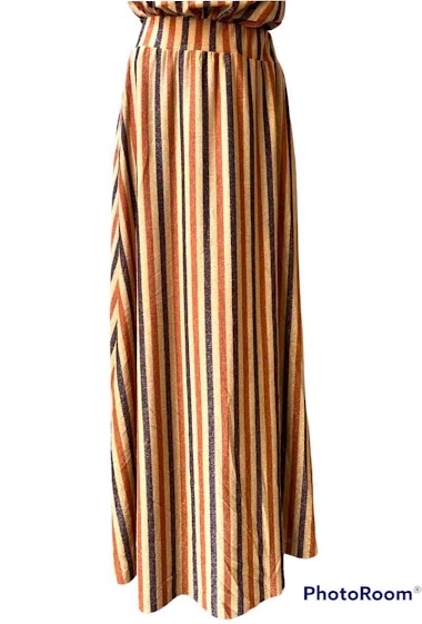 Wholesaler Graciela Paris - Striped lurex long skirt