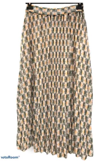 Wholesaler Graciela Paris - Long pleated and printed skirt