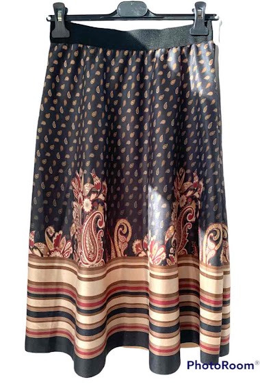 Wholesaler Graciela Paris - Printed suede midi skirt