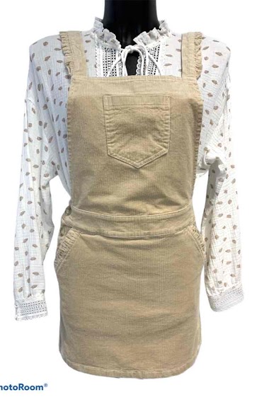 Wholesaler Graciela Paris - Corduroy dungaree mini skirt