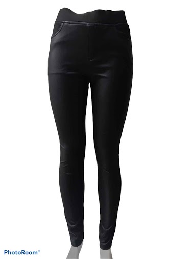 Pantalon bi mati re devant simili cuir derri re Lycra stretch