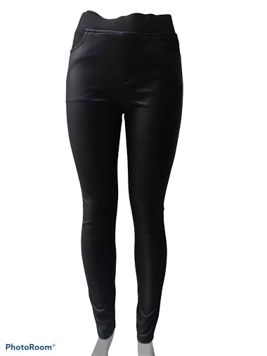 Wholesaler Graciela Paris - Bi-material Trousers on the front imitation leather behind stretch Lycra