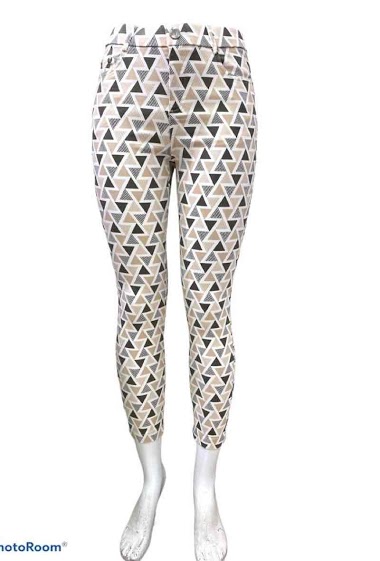 Grossiste Graciela Paris - Pantalon cheville en coton strech imprimé