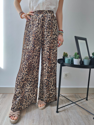 Mayorista Graciela Paris - Pantalón fluido plisado leopardo