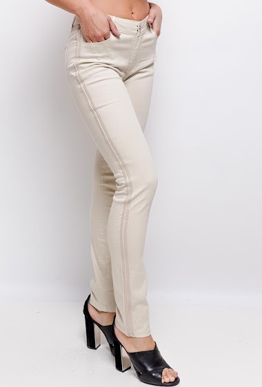 Grossiste Graciela Paris - Pantalon stretch avec bandes latérales