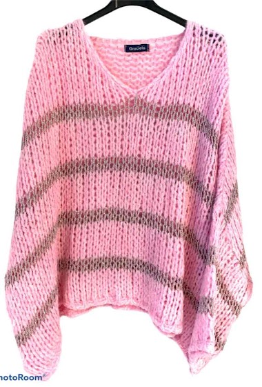 Großhändler Graciela Paris - Chunky loose-fit V-neck sweater