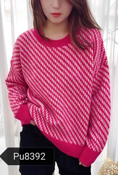 Mayorista Graciela Paris - Jacquard sweater with graphic pattern. round neck. very soft