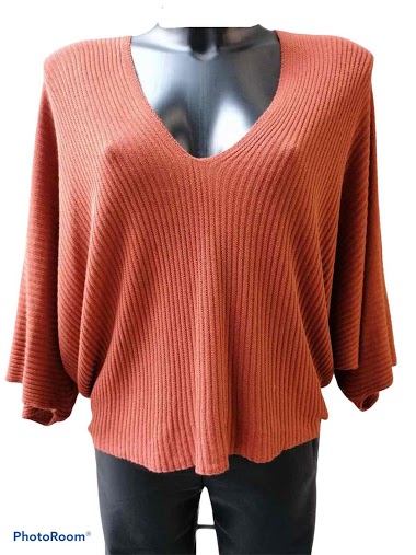 Wholesaler Graciela Paris - Fine knit sweater, batwing sleeves