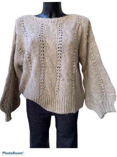 Großhändler Graciela Paris - Chunky knit sweater with puffed sleeve