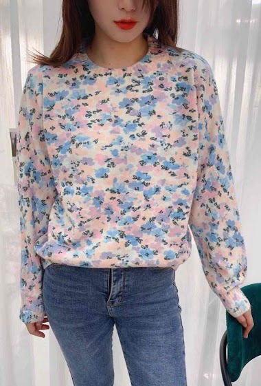 Wholesaler Graciela Paris - Round neck floral printed sweater