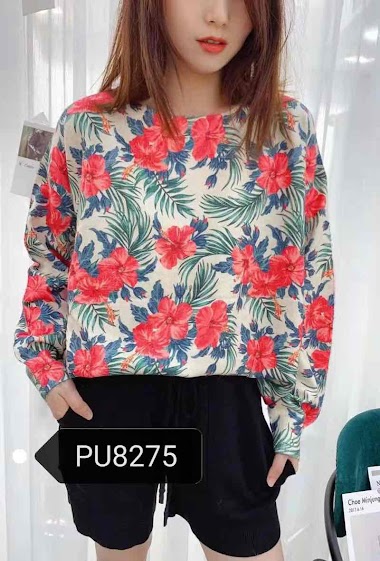 Wholesaler Graciela Paris - V-neck floral printed sweater