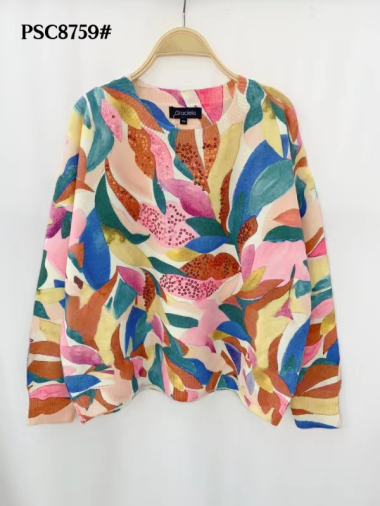 Wholesaler Graciela Paris - Colorful pattern printed sweater