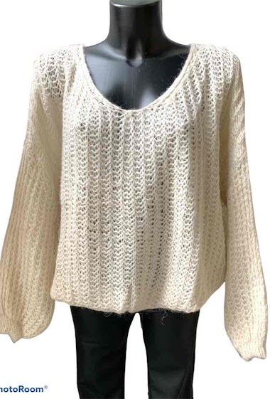 Wholesaler Graciela Paris - Loose and light mohair sweater. V-neck