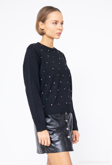 Pull à strass, maille douce et fine - Pull 
