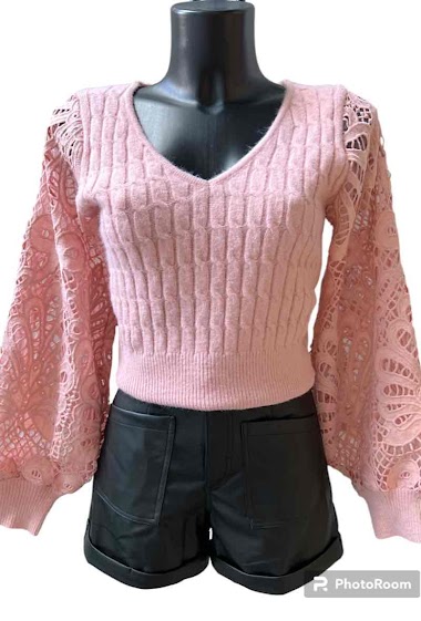 Wholesaler Graciela Paris - Openwork sleeve sweater