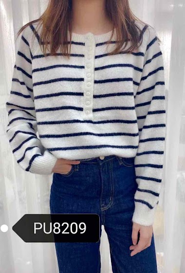 Wholesaler Graciela Paris - Sailor sweater. round neck with buttoning on the front