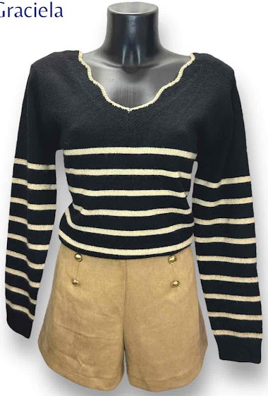 Wholesaler Graciela Paris - Open back sailor sweater