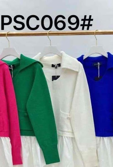 Wholesaler Graciela Paris - Tunic sweater. blouse collar