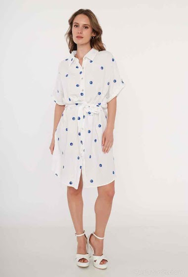Großhändler Graciela Paris - Short shirt dress in cotton gauze