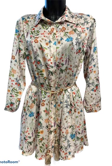 Wholesaler Graciela Paris - Short printed satin shirt dress