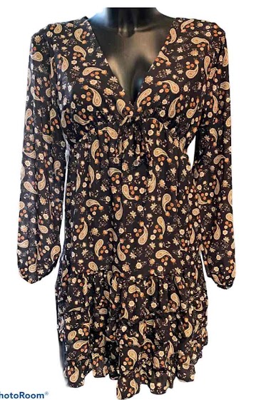 Wholesaler Graciela Paris - Short cashmere-print dress