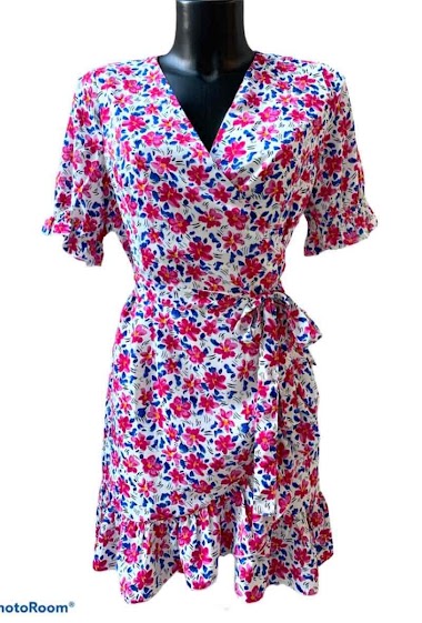 Wholesaler Graciela Paris - Short wrap dress. adjustable.  floral print