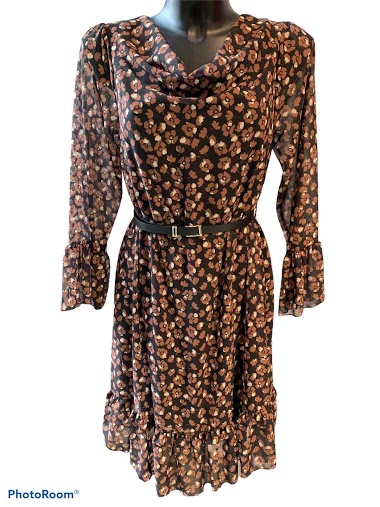Wholesaler Graciela Paris - Printed short dress with loose collar