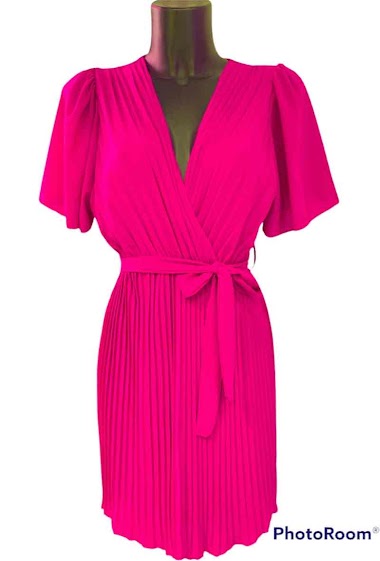 Wholesaler Graciela Paris - Short pleated dress. short ruffled sleeves